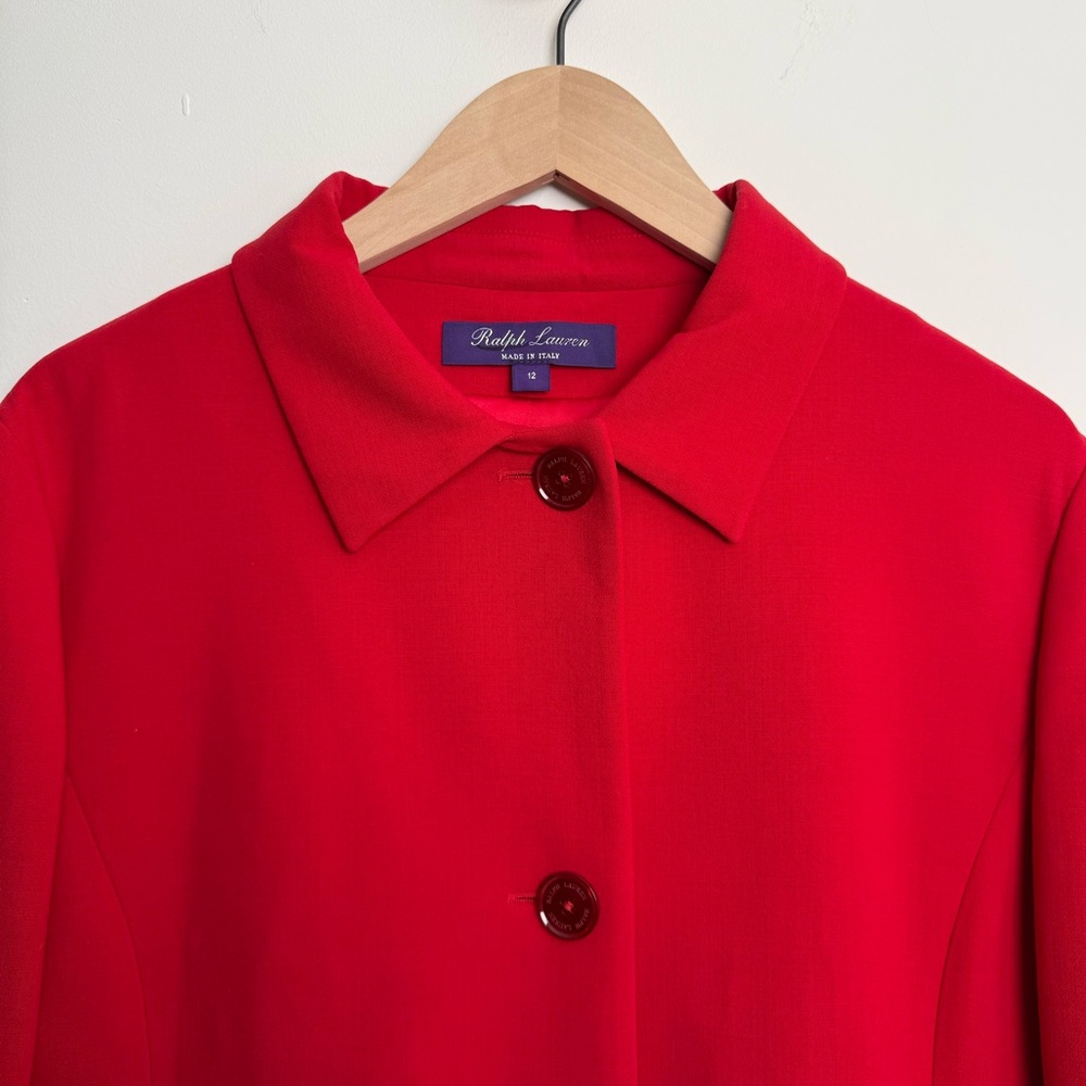 Ralph Lauren Purple label red cropped pleated jacket - Picture 3 of 9